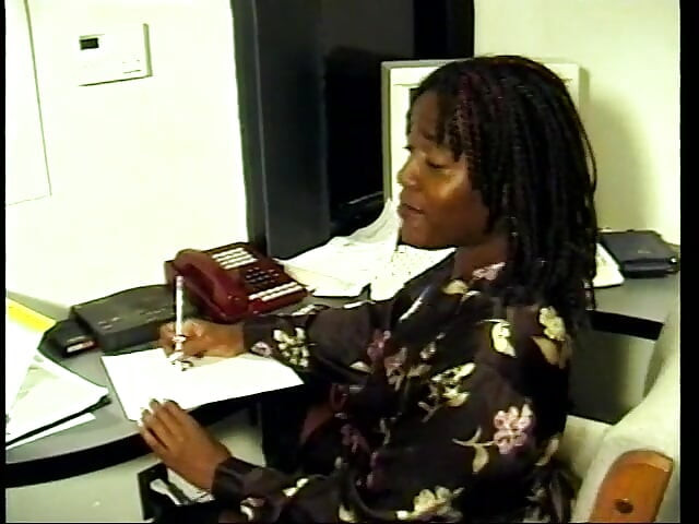 Black couple takes a break for hardcore fucking in the office