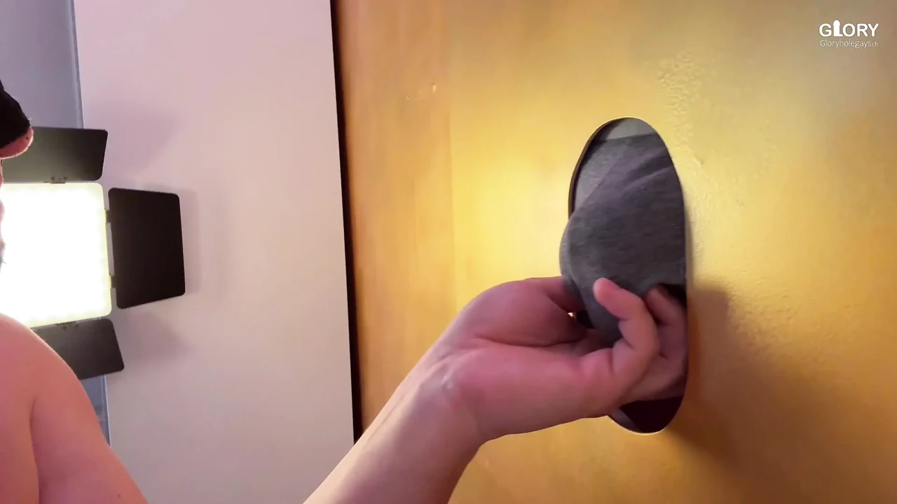 He moans… then Daddy’s huge load shoots through the gloryhole