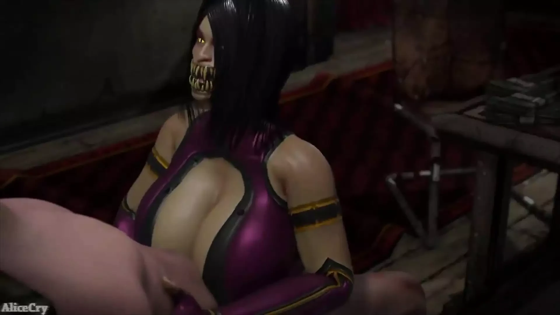 Mileena je jebana u sise i prekrivena spermom