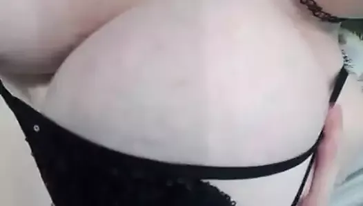 Blonde with huge fake tits 1