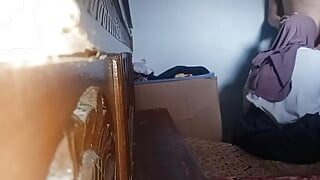 My stepcousin was sitting in my sister-in-law's room.