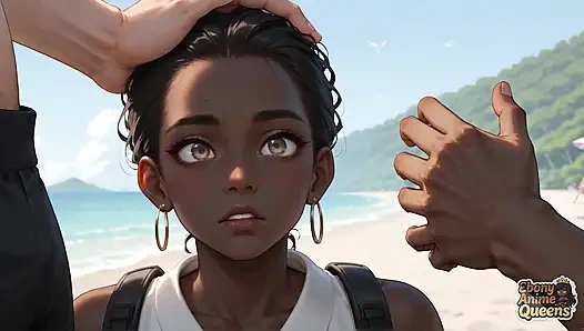 Mayolu ateşli koyu tenli kadın plajda koyu tenli sevgilisi tarafından yüzüne attırıyor - karşı konulmaz xxx porno!