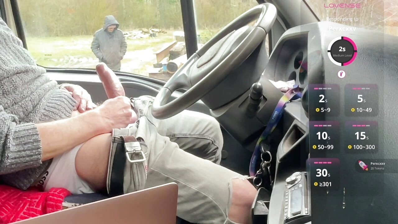Rest Area Tease in My Truck – Spontaneous Encounter