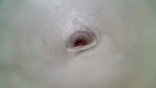 Uncut cock cums inside fleshlight ice with sound