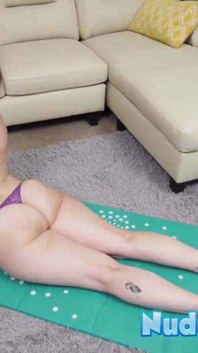 Hairy Brunette Gigi Strips During Yoga And Shows Hot Body | Clip 1