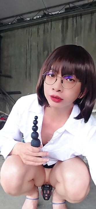 Trap Tingxuan profesyonel takım elbise, yüksek topuklu topuklu açık hava anal seks