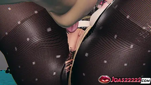 Seksi rino ofis külotlu çorap 3d hentai - öpüşme amcık mastürbasyonu, yoğun yalama ve parmaklama fışkırtması