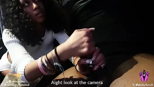 Starrsoles Gives Me A footjob that ends with a post orgasm tourment handjob Pov1
