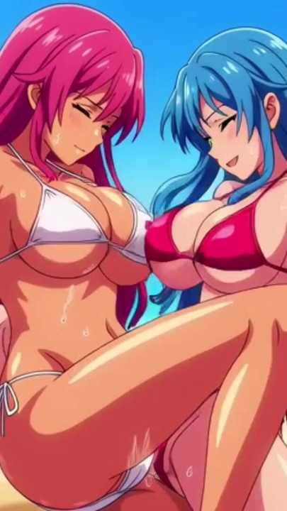 Two busty girls enjoy lesbian sex at private beach vacation | Clip 1
