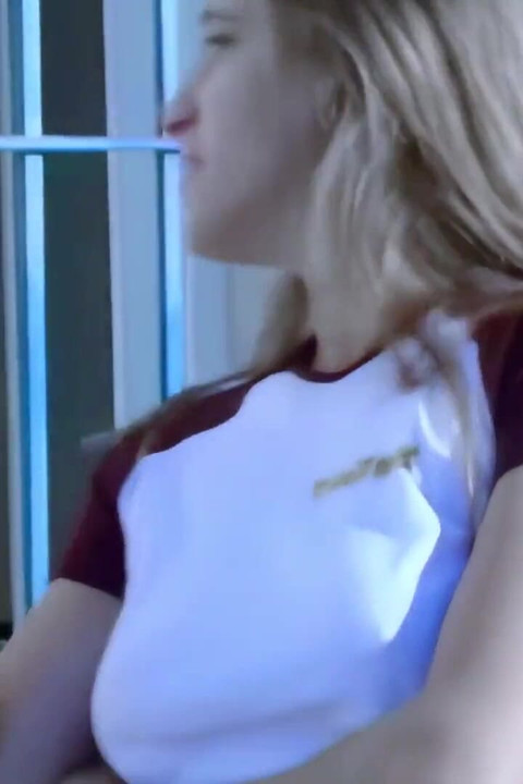 Val: Horny Blonde Val Doing a Hot Striptease on the Terrace