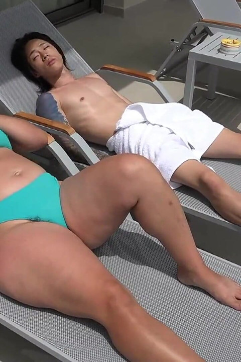 Hairy MILF Tries Young Japanese Cock