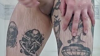 Chubby Was Caught Jerking off in the Shower