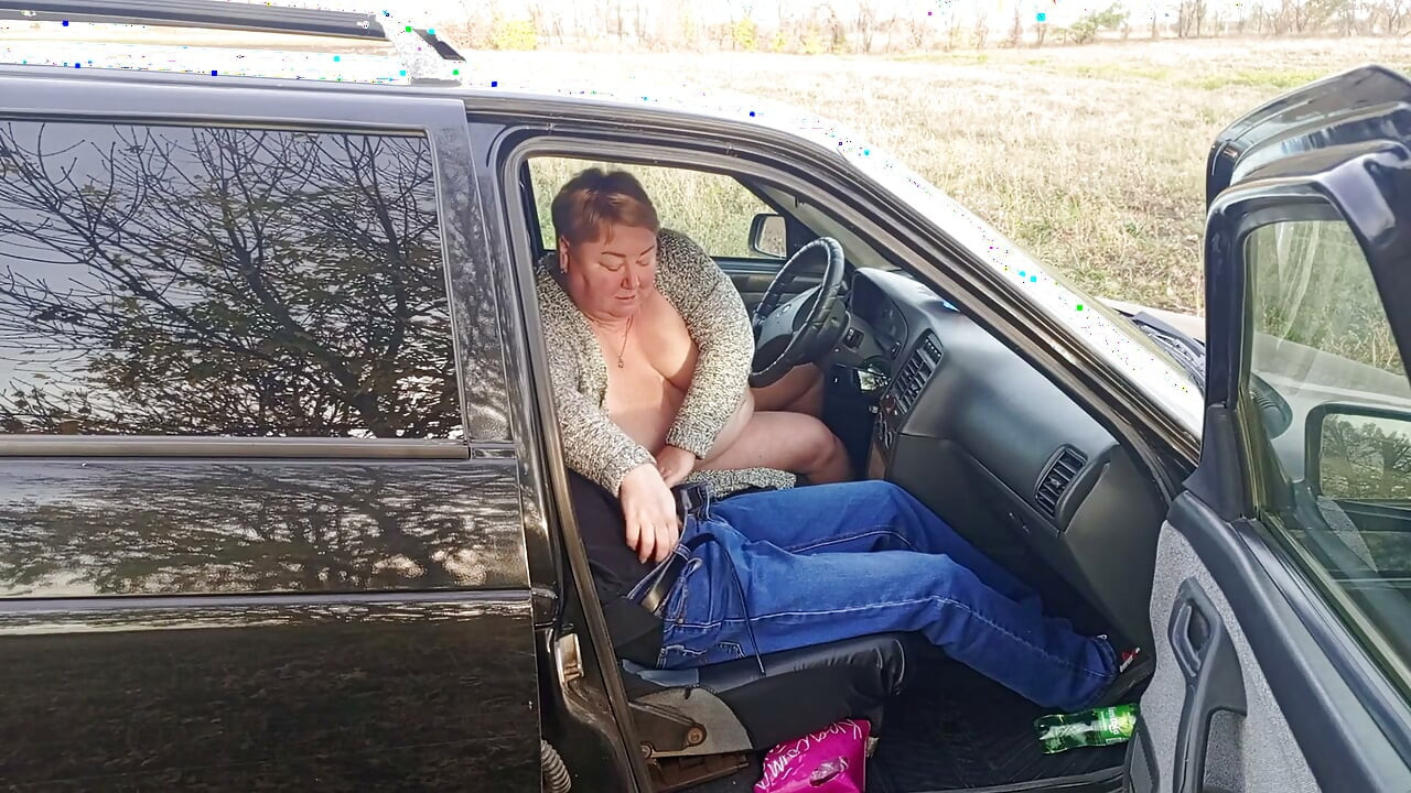 Jerking off a Dick in a Car in Nature