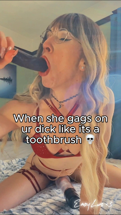 When she gags on ur dick like a toothbrush. Watch the full JOI on Faphouse!