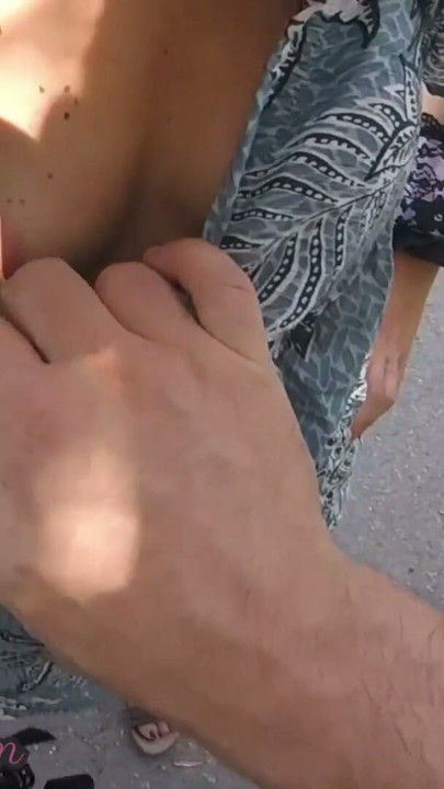 Dick flash - A girl caught me jerking off in the street and help me cum 4K - MissCreamy | Clip 1