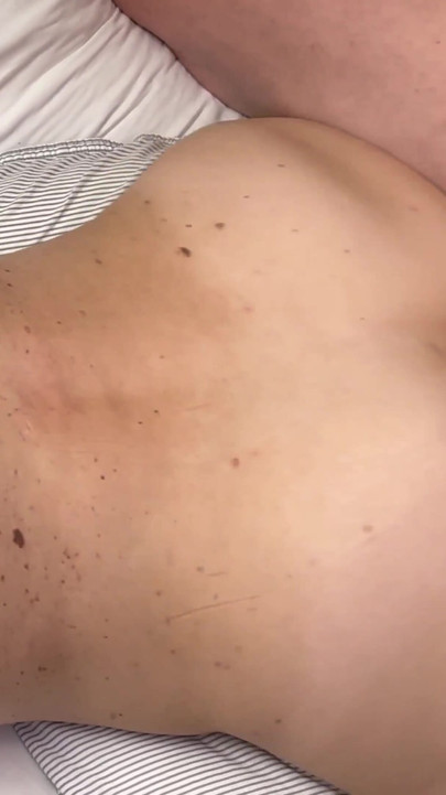 Powerful moment from "Slim hairy MILF fuck missionary and prone"