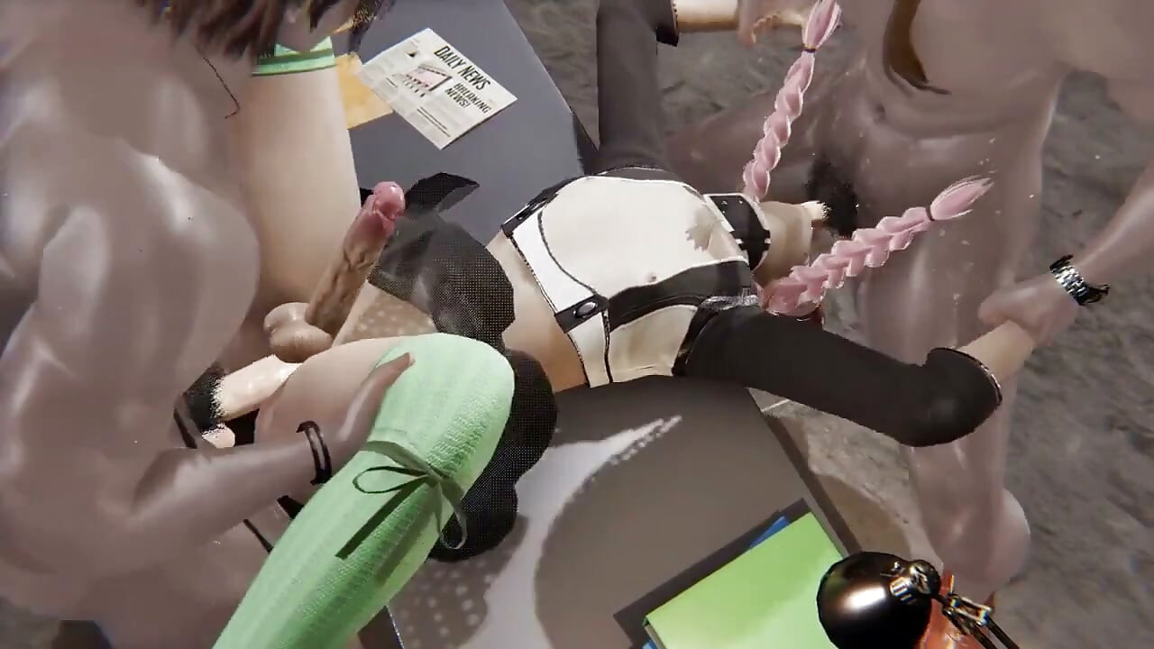Demon Slayer Yaoi - Kanroji Femboy làm tình với 2 người đàn ông cùng một lúc