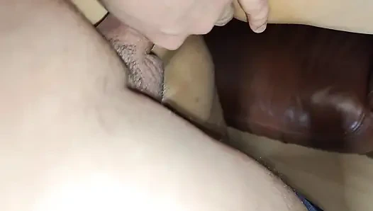 Stepson Caught His Stepmother Having Sex with Her Penis and Fucked Her Himself, Finishing Abundantly