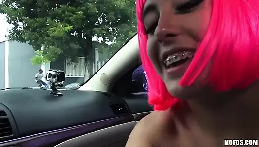 Stranded Teens - Brunette Natalie Monroe Sucks Bruno & Takes a Big Sweet Ass Pounding After He Pulls Over in a Car