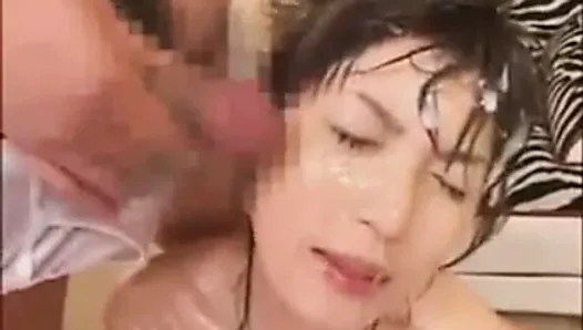 Busty Asian Amateur's Whole Body Bathing with Cum