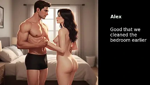 Грязный мужчина трахает свою жену, пока она убиралась в доме