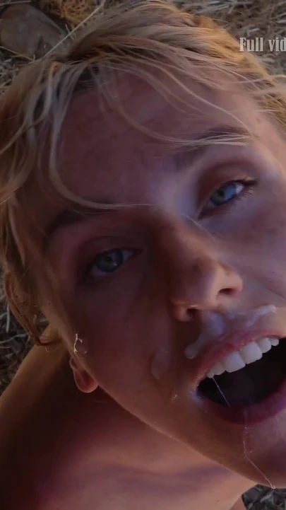 Epic moment from "Outdoor Sex Behind the Barn with Cum Walk, Facial and Public Shower"