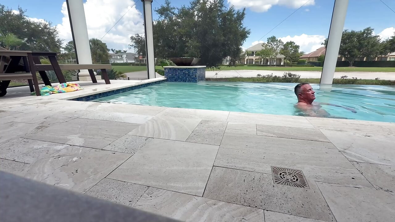 A little dip on the pool