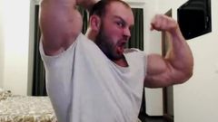 Ultra Big Intense Alpha Muscle Daddy Body Builder Flexes and