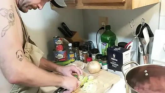 Sperma gekocht, 3 lauch chili mit Öl handjob