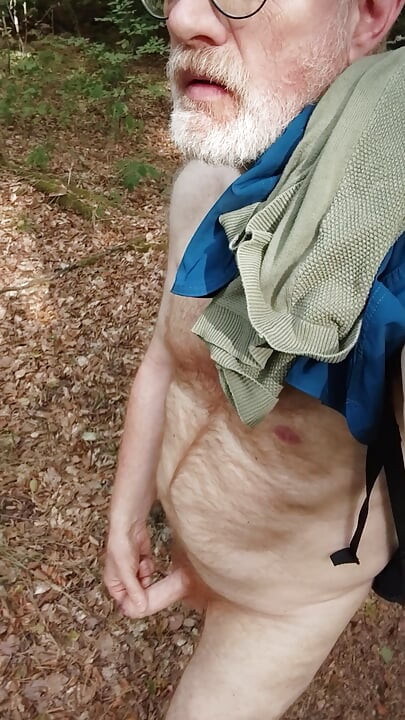 walking naked in the forest