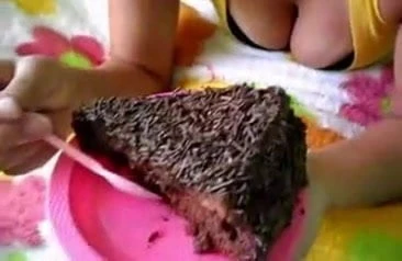 Brazilian Girl Eating Cum Cake
