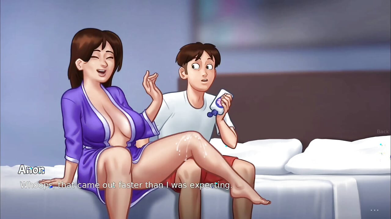 Anon gives Debbie a surprise massage - summer time saga gameplay