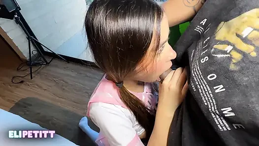 I hide in my crush's bathroom in my uniform so I can suck his dick when he gets home.