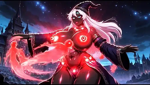 Dark sorcerer girl dance in her castle (Ai animation)