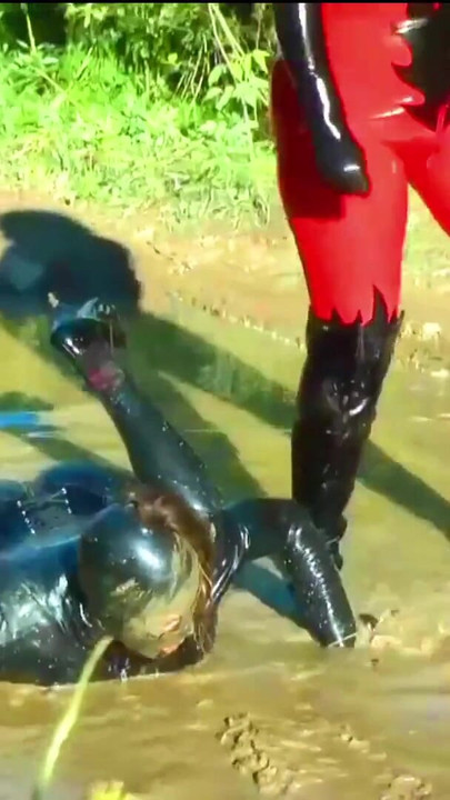 Epic moment from "Wet and messy latex rubber fetish video, dirty talk humiliation"