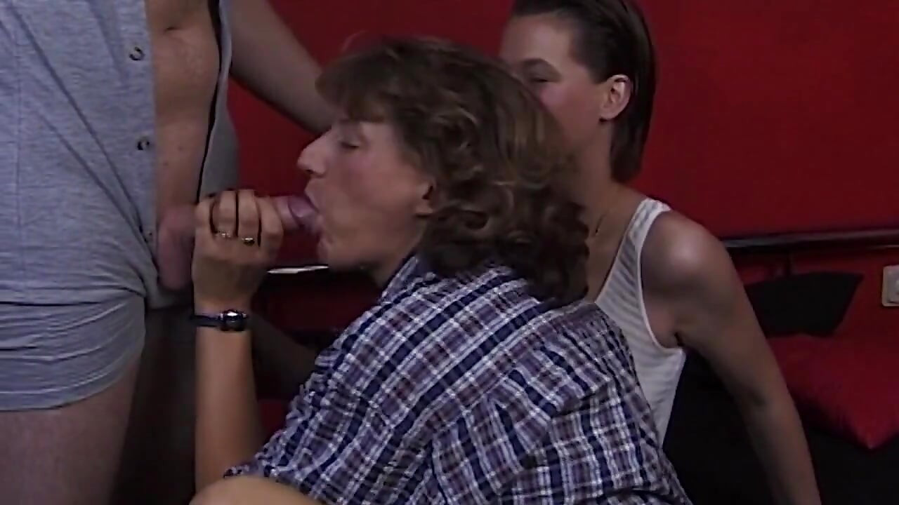 Mature Brunette Joins Young Couple for Wild Threesome Fuck