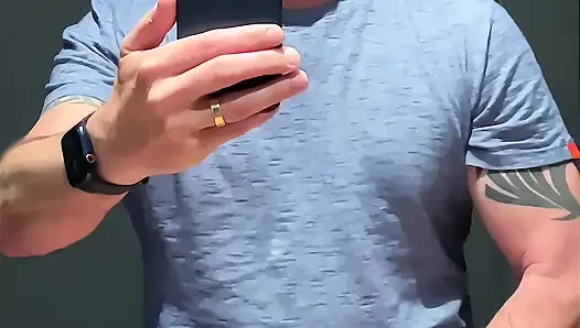 Risky Fitting Room Wank: Next Cubicle Guy Hears Me Cumming - Huge Cumshot