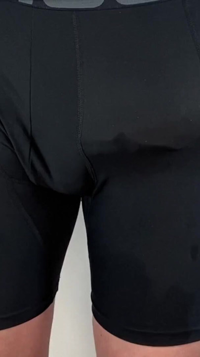 Huge cock hands free anal vibrator cumshot in tight pants | Clip 2
