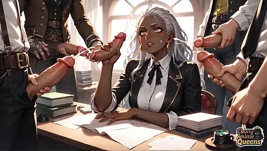 Cewek semok kulit hitam dominan ini didominasi sama besar pria kulit hitam!