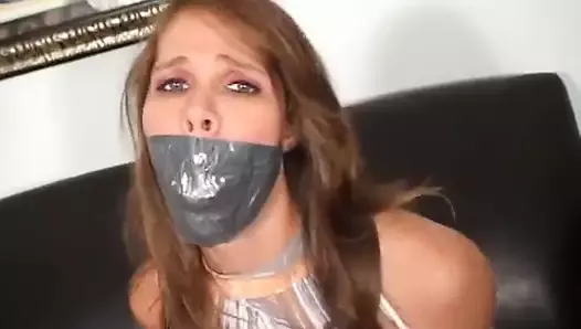 Very Tightly Duct Tape Gagged Girl