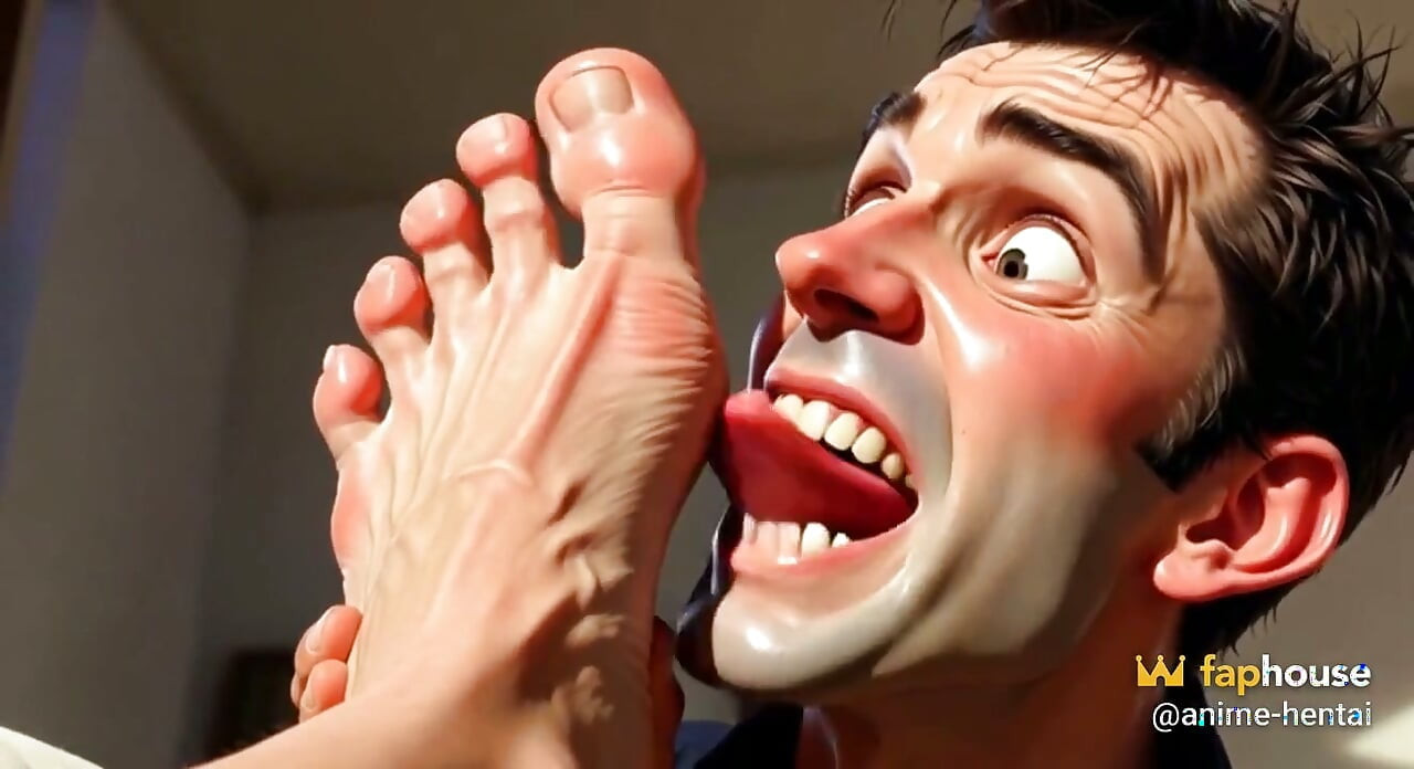 Submissive Foot Slave Licking Big Feet
