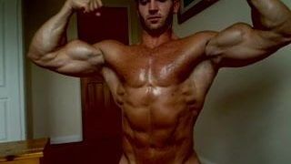 Sexy Muscle Hunk Adam Charlton shows off his juicy muscles