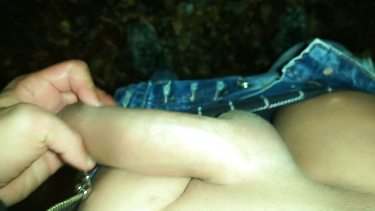 Showing Creampie on a Tree and Softening Cock After Jerk off