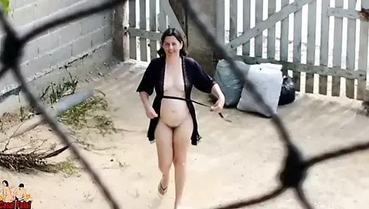 She goes almost naked on street
