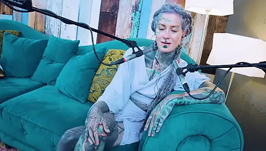 I talk about E - Empathy - ASMR podcast SFW talking goth skinny girl dreadlocks tattoo model inked girl