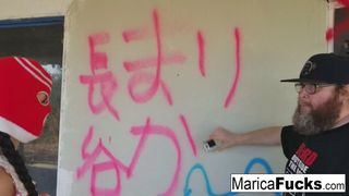 Marica hase the house jacker从chris cock那里得到一些大黑屌！