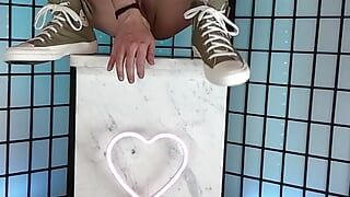 Punkd Princess fucks giant dildo balls deep in chucks and stockings