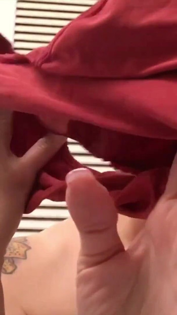 Unforgettable moment from "Clean Up My Red Silky Creampie Panty"