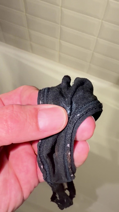 Wife gave her creampied panty to tease me | Clip 1