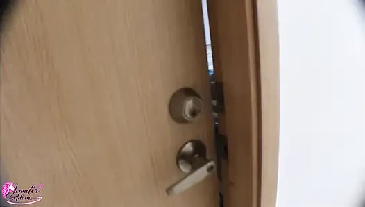 My horny milf neighbor masturbates outdoors and I record her so I can fuck her - Porno En Español